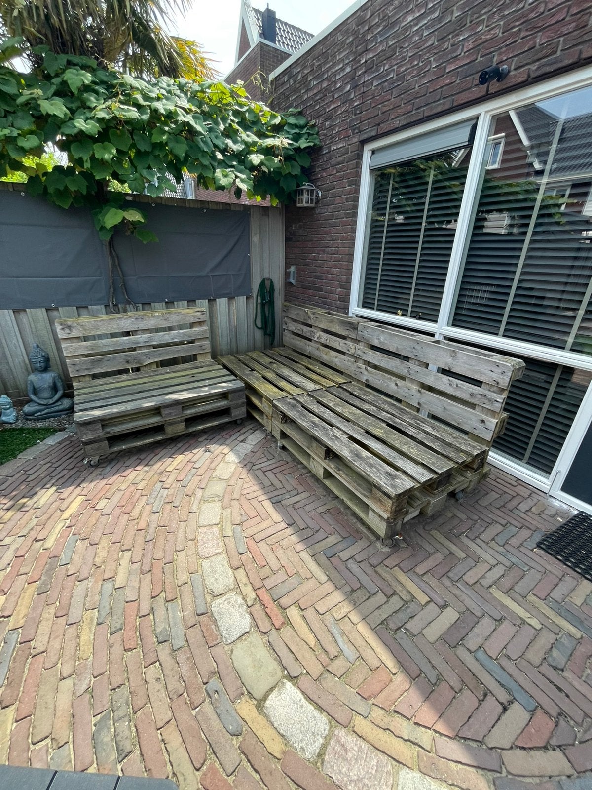 Palletbank Loungebank pallets Gratis, Ophalen, Gebruikt, Hout