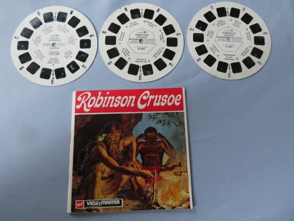 Robinson Crusoe - Vintage View-Master Stereofoto's, Verzenden, Gebruikt