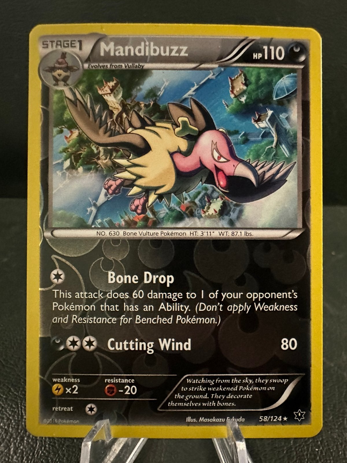 Pokemon fates collide mandibuzz reverse holo 58/124, Ophalen of Verzenden, Zo goed als nieuw