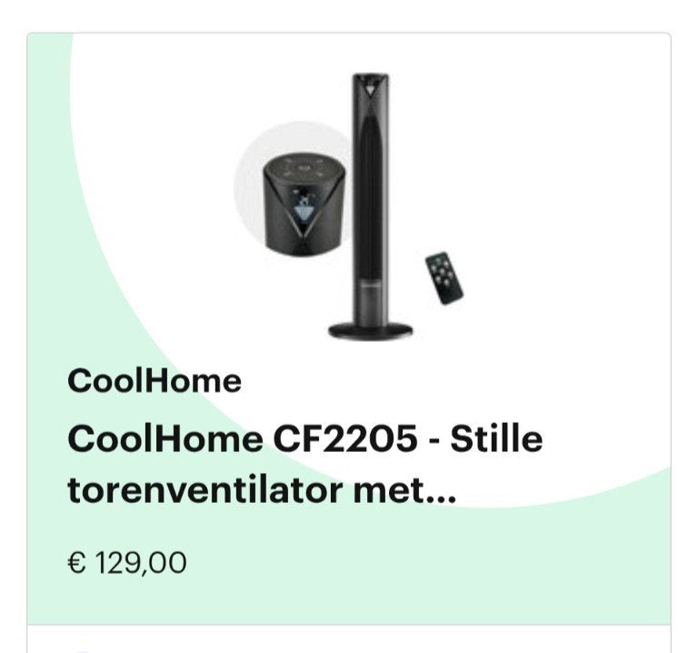 Coolmax Staande Ventilator met Afstandsbediening, Ophalen