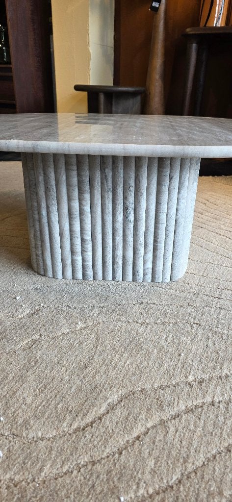 Salontafel Marmer 80 cm Vierkant Beige/Grijs | Showmodel, Ophalen, Overige materialen, 50 tot 100 cm, Bornsestraat 31