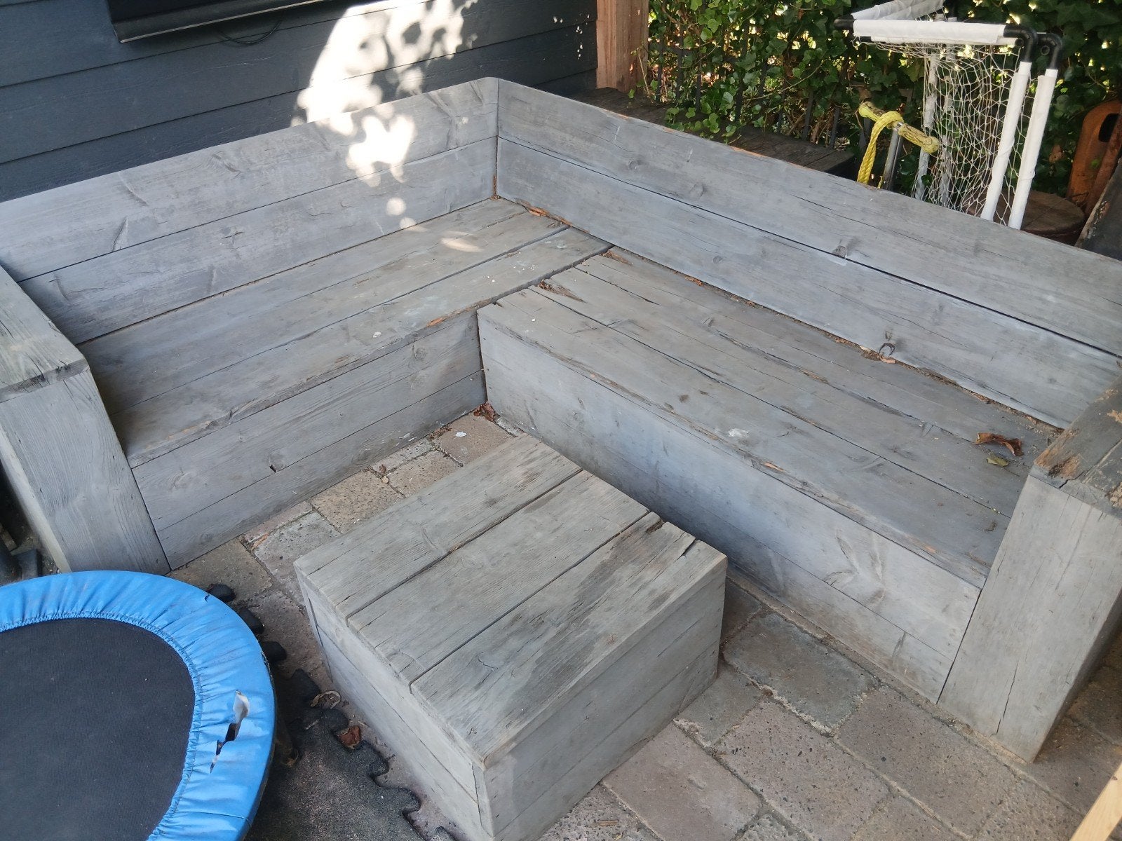 steigerhouten loungeset, Tuin en Terras, Ophalen, Steigerhout, Hocker, 5 zitplaatsen