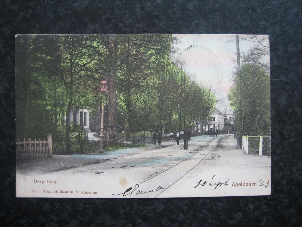 APELDOORN Dorpsstraat B 1903 met tramrails, Ophalen of Verzenden, Voor 1920, Gelderland