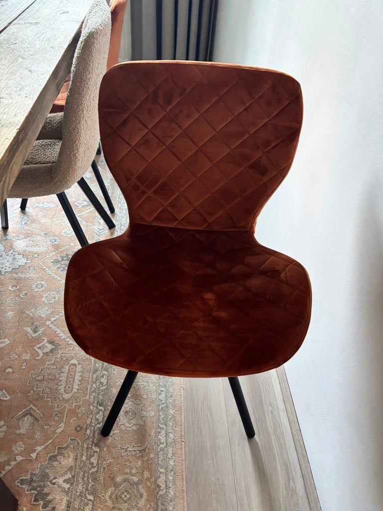 Eettafel stoelen kwantum roestkleur, Ophalen, Gebruikt, Overige kleuren, Vier
