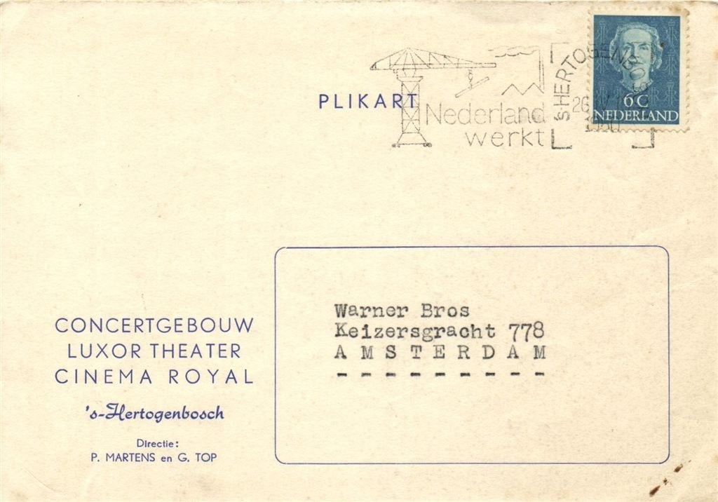 Concertgebouw Luxor Theater Cinema Royal, s-Hertogenbosch 04, Ophalen of Verzenden, Briefkaart