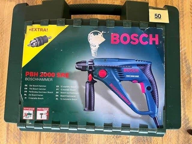 Bosch PBH 2000 SRE Boorhamer / Klopboormachine met Koffer, Gebruikt, Boor- en/of Breekhamer, Ophalen of Verzenden, Nvt