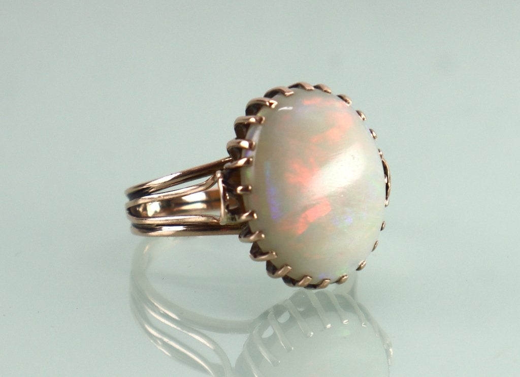 Antieke gouden ring prachtige opaal, Sieraden, Tassen en Uiterlijk, Ophalen of Verzenden, Goud, Ring, Met edelsteen