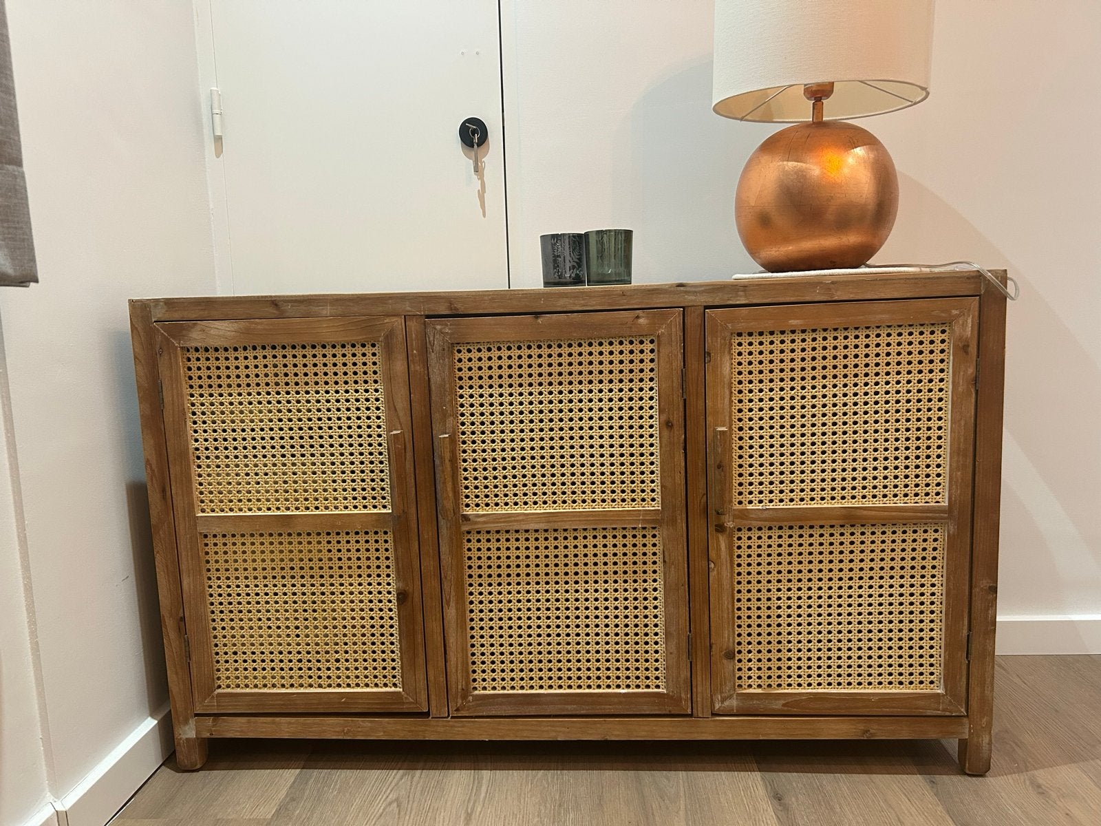 Webbing dressoir Bandung - naturel, Ophalen, Gebruikt, 100 tot 150 cm, 25 tot 50 cm