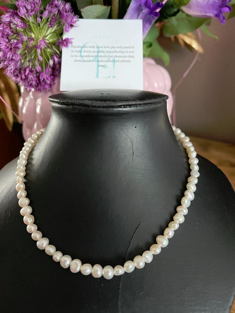 Zoetwater parel ketting "Klein", Trouwjurk, Overige kleuren, OE!, Nieuw