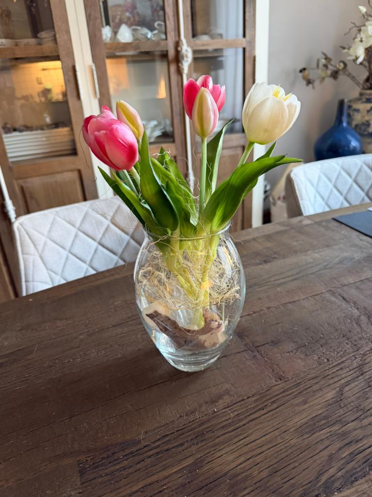 Kunst Tulpen  ,vaas, Ophalen, Zo goed als nieuw