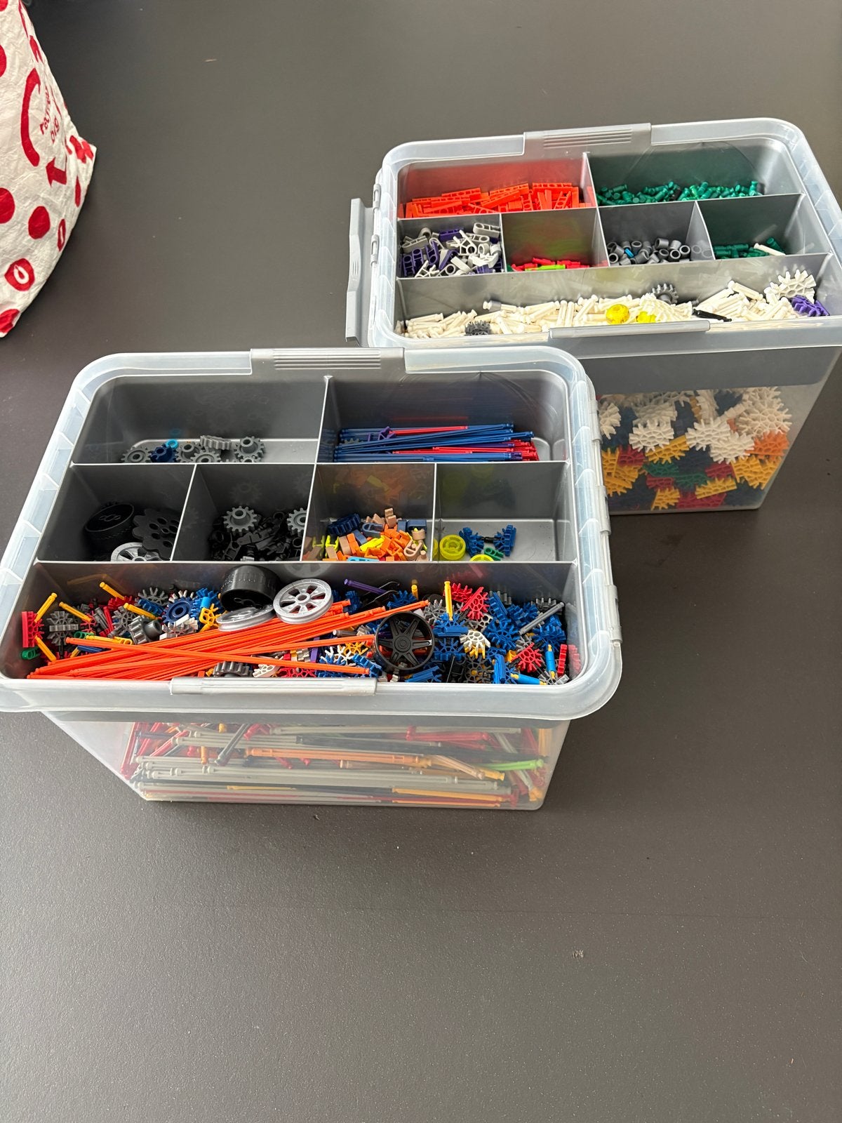 Grote partij K'nex bouwblokken in handige opbergboxen, Ophalen of Verzenden, Gebruikt, K'nex