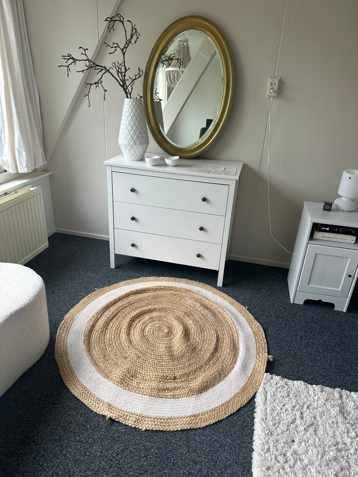 Byboo rond jute kleed 120, Ophalen of Verzenden, Gebruikt, Rond, 100 tot 150 cm
