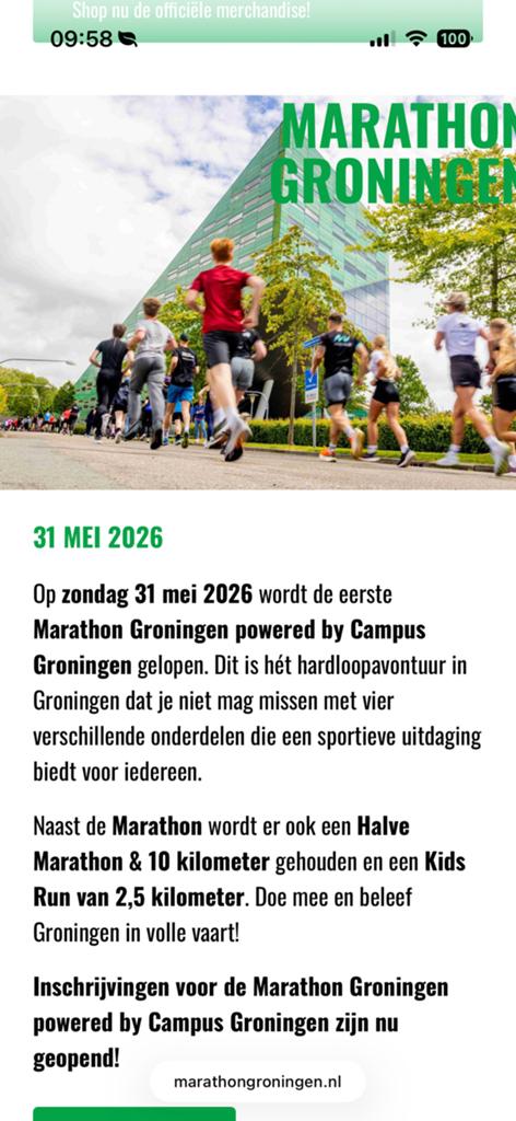 Startbewijs halve marathon groningen, Eén persoon