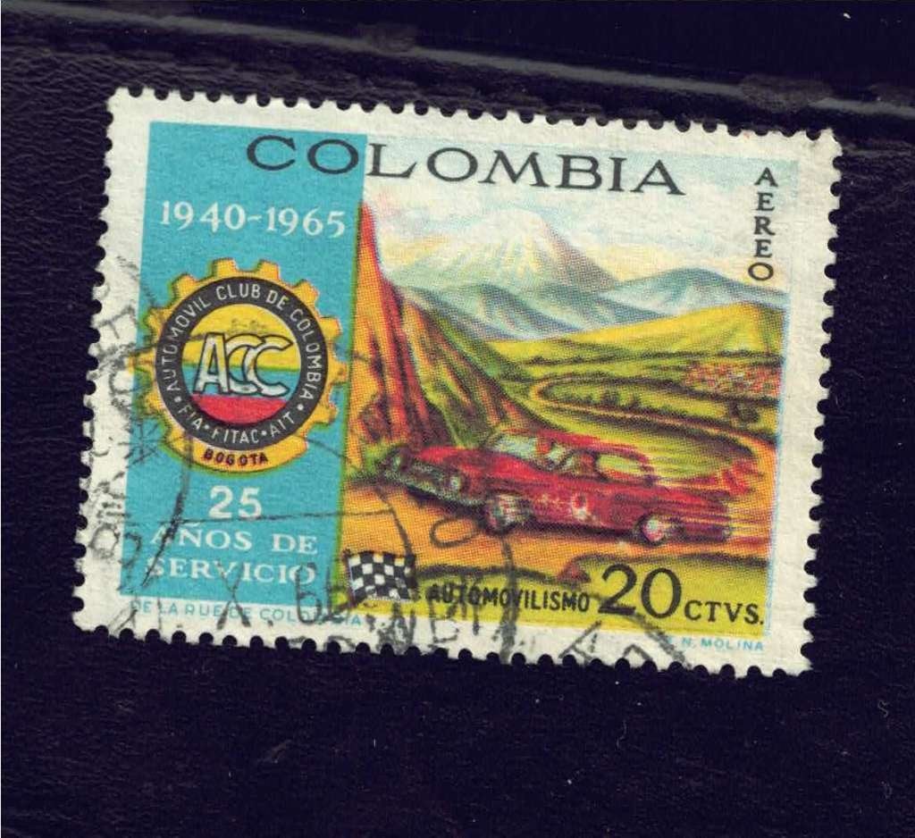 Auto's - Colombia - 25 jr. ACC - 1940-1965 - gebr, Ophalen of Verzenden, Gestempeld, Auto's