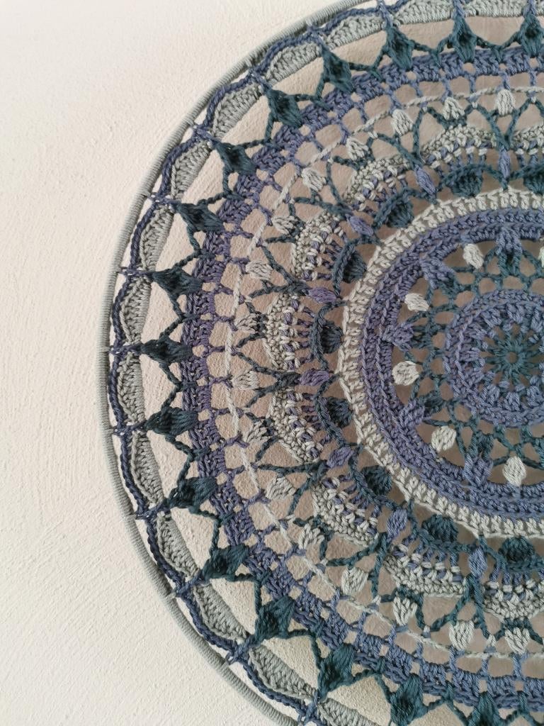 Mandala, Blissfull Blue, 40 cm, raamhanger/muurhanger, Wandhanger, Textiel, Nieuw, Ophalen of Verzenden