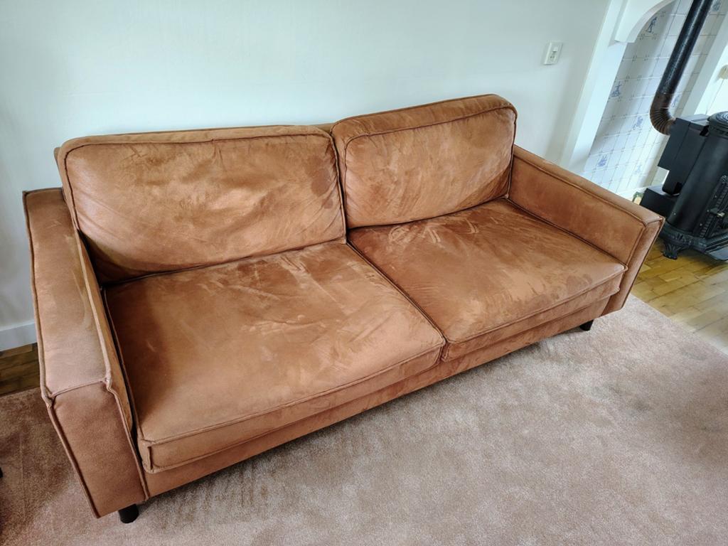 Comfortabele 2-zitsbank - Afhalen week 23, Huis en Inrichting, Banken | Bankstellen, Gebruikt, Rechte bank, Tweepersoons, 200 tot 250 cm
