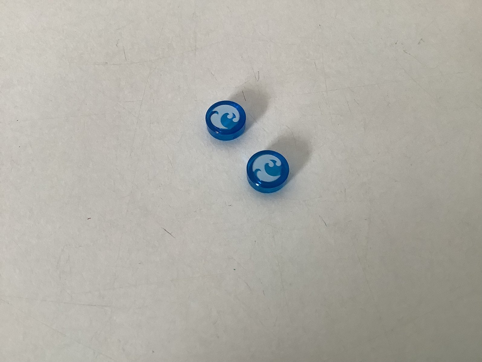 Lego tegel 1x1 rond met waterkracht pictogram, Ophalen of Verzenden, Gebruikt, Losse stenen, Lego