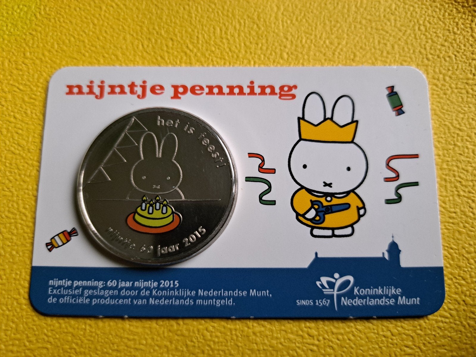 60 jaar Nijntje Penning 2015 in coincard, Ophalen of Verzenden, Overige materialen