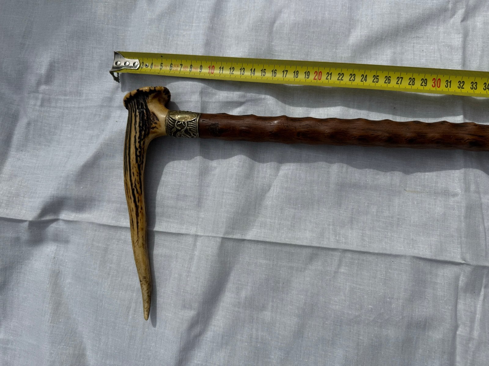 Vintage wandelstok met hoorn handvat, Ophalen
