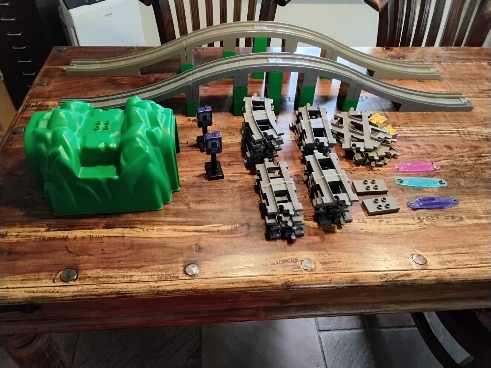 Lego Duplo set met bruggen, wissels en tunnel, Kinderen en Baby's, Gebruikt, Overige thema's, Ophalen of Verzenden, Duplo