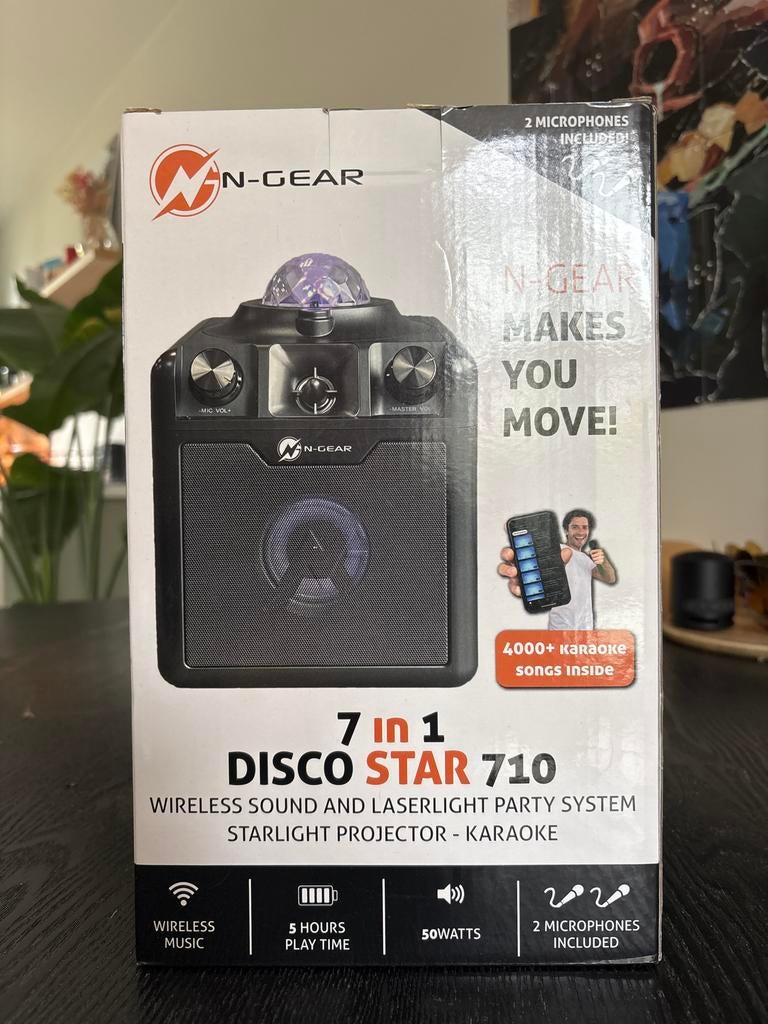 N-GEAR Disco Star 710 Karaoke Set met Microfoons, Ophalen, Nieuw, Complete set