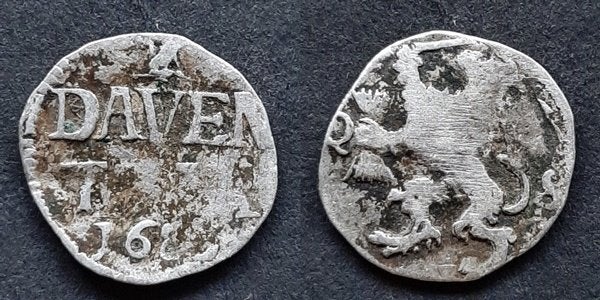 Deventer dubbele stuiver 1683, Postzegels en Munten, Verzenden, Vóór koninkrijk, 10 cent, Zilver