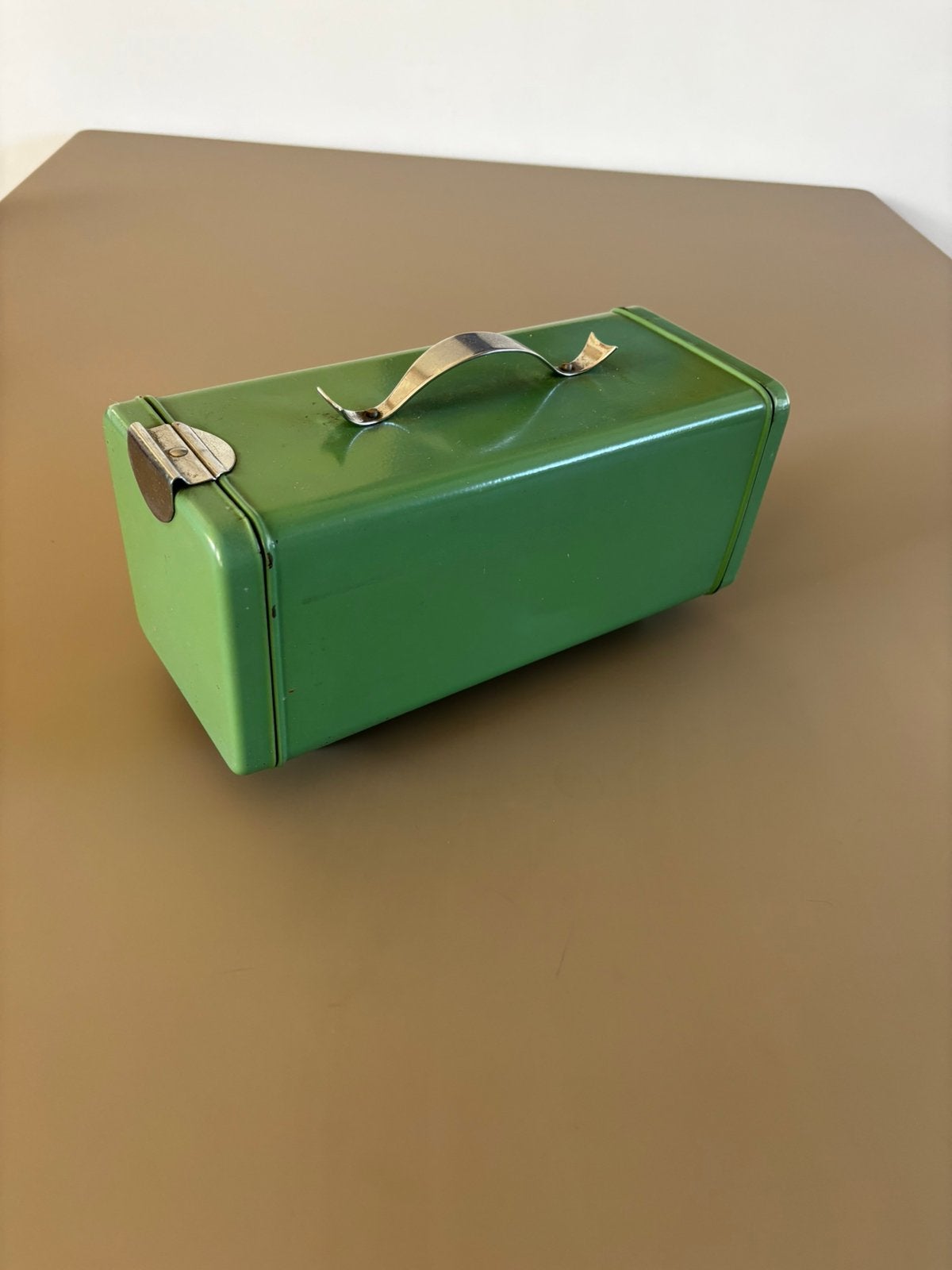 Vintage koekblik groen, Antiek en Kunst, Ophalen
