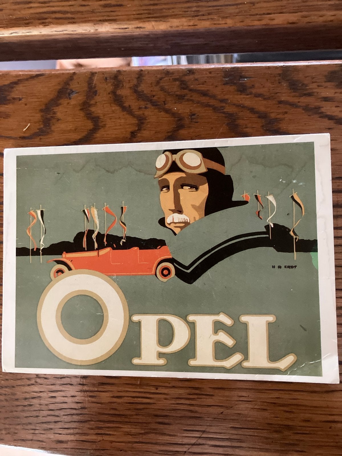 Vintage Opel Olympia 1915 reclamekaart H.R. Erdt, Verzamelen, Ophalen of Verzenden, Ongelopen