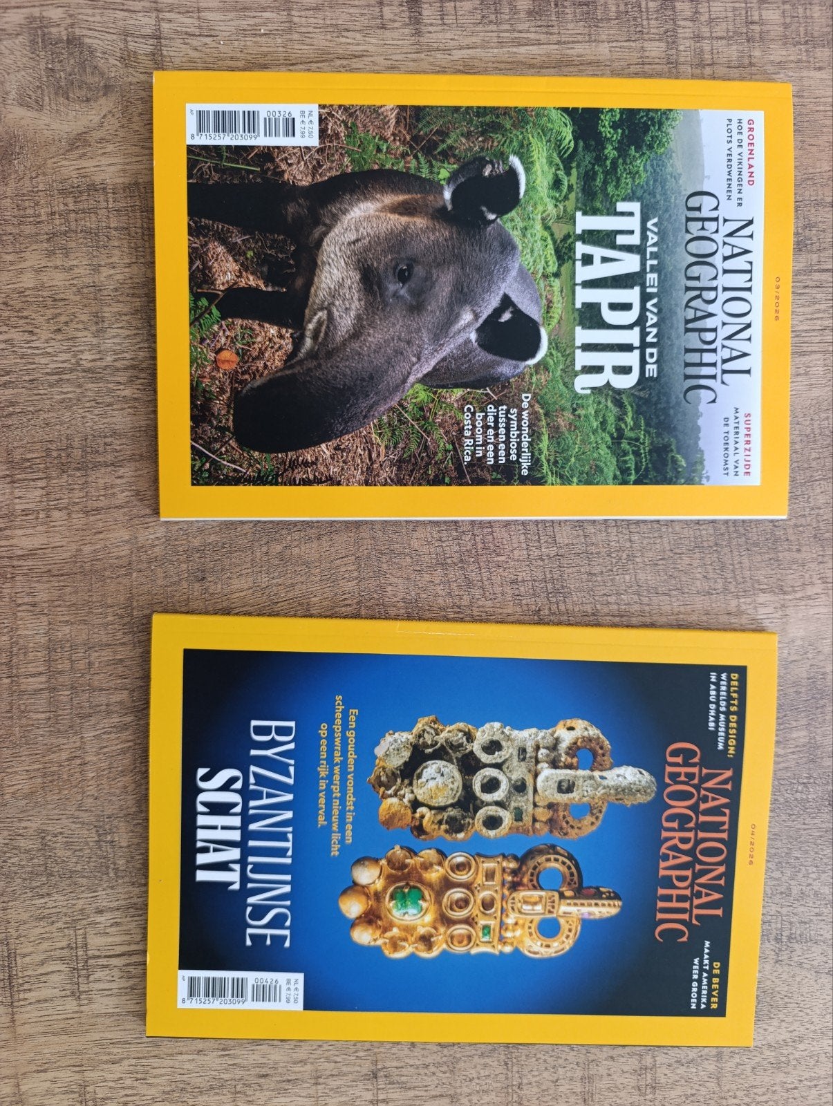National Geographic Tijdschriften: Tapir & Byzantijnse Scha, Ophalen of Verzenden, Zo goed als nieuw, Wetenschap en Natuur