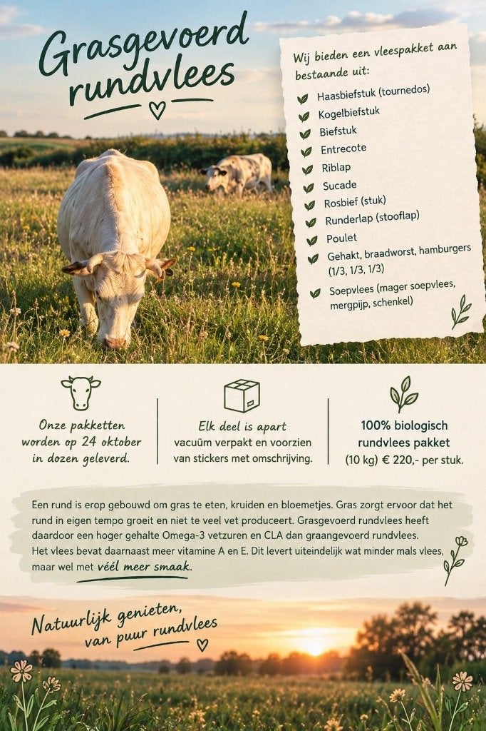 BIOLOGISCH RUNDVLEES te koop aangeboden, Diversen, Ophalen