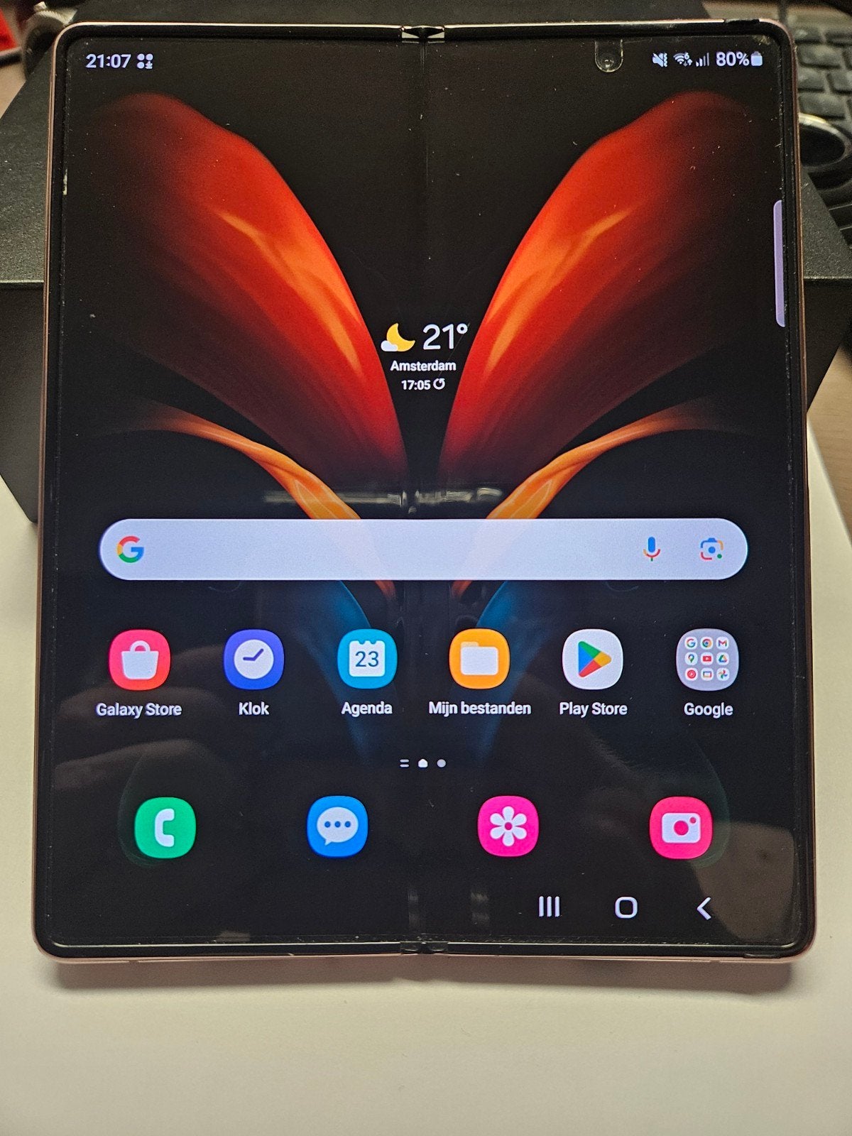 Samsung Galaxy Z Fold2 5G Mystic Bronze 256GB, Gebruikt, Overige kleuren, Touchscreen, Ophalen of Verzenden