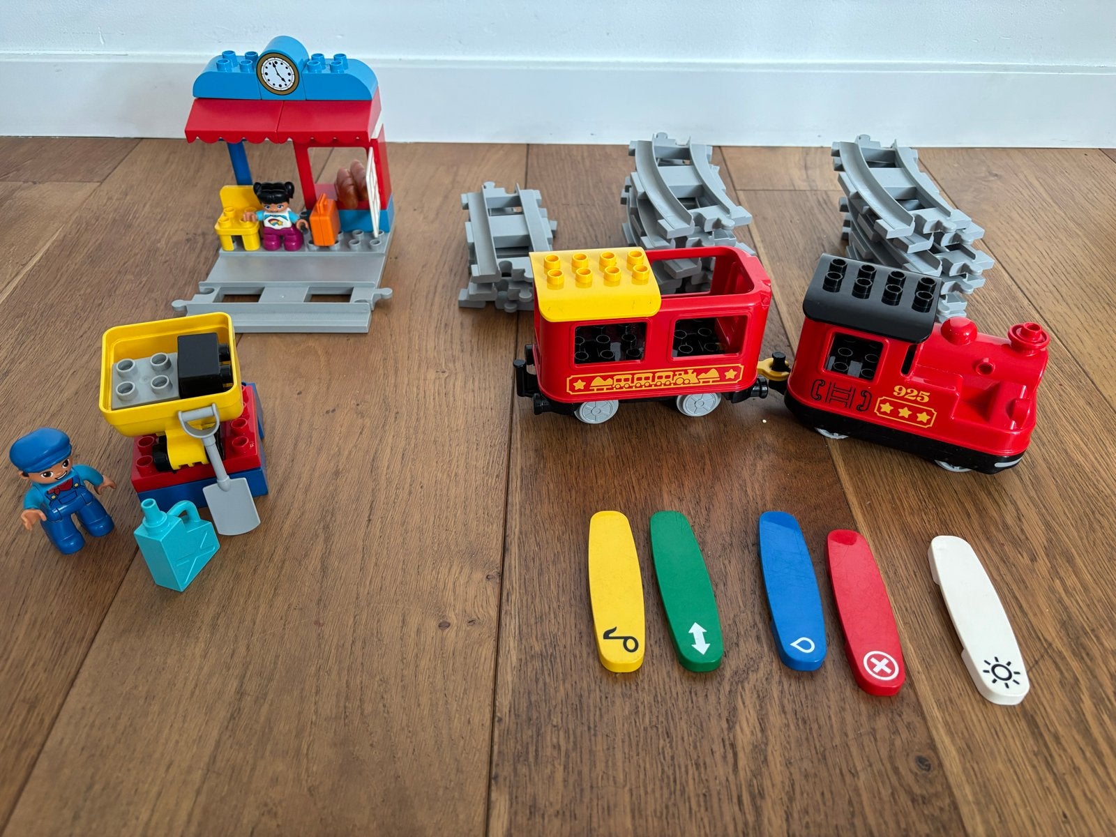 LEGO Duplo Trein met Rails en Station - set 10874, Ophalen of Verzenden, Zo goed als nieuw, Overige merken