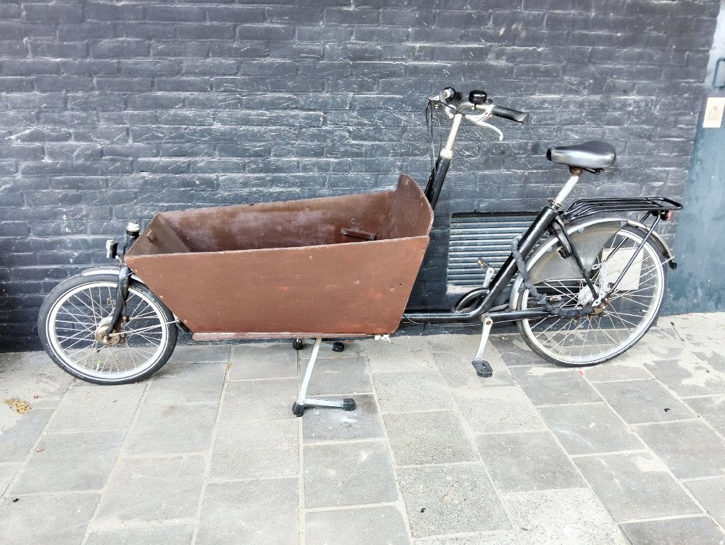 Bakfiets tweewieler Bak fiets Cargobike, Gebruikt, Goederen, Trommelrem, Ophalen
