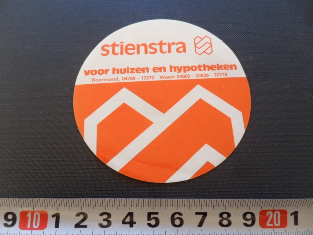 sticker Roermond Weert  STIENSTRA voor huizen en hypotheken, Ophalen of Verzenden, Zo goed als nieuw