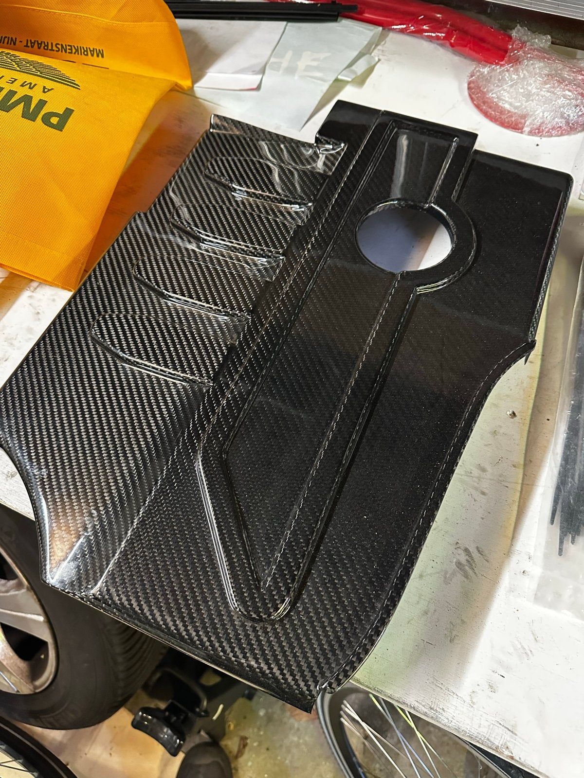 Carbon afdekplaat 2.0 TFSI motor, Ophalen, Gebruikt, Audi