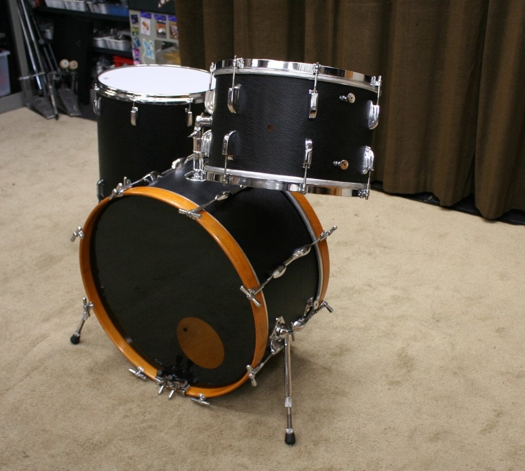 drumstel: leedy / john grey black leather shellset 22/14/16, Ophalen, Gebruikt, Jouwdrumstel@gmail.com, Ludwig