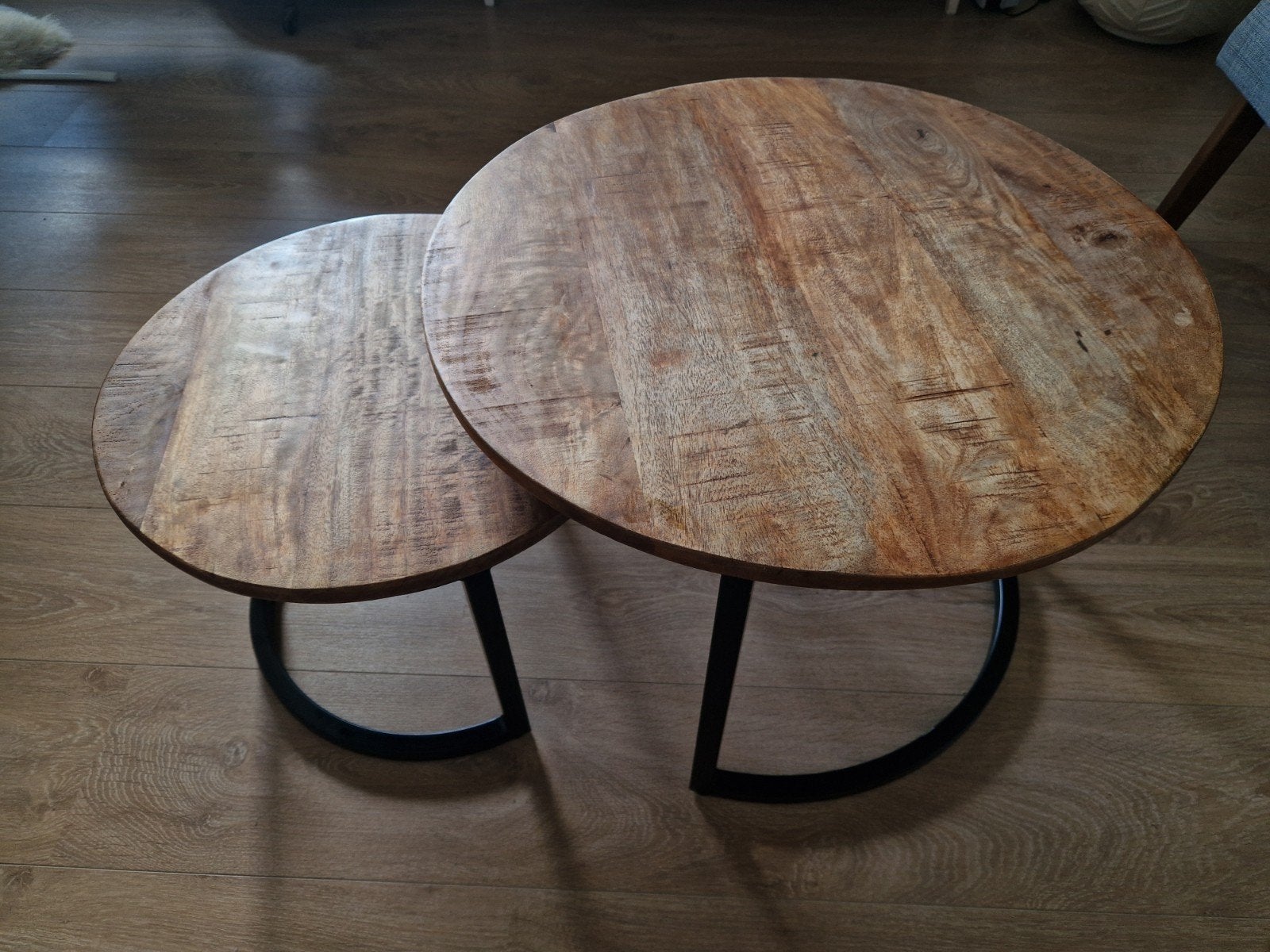 leuke houten bijzettafels, Huis en Inrichting, Ophalen, Gebruikt, 50 tot 100 cm, Rond