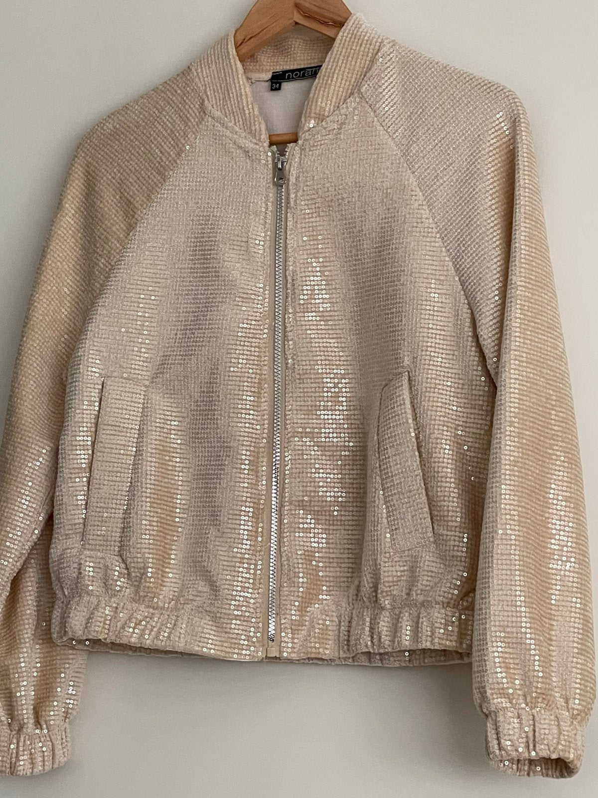 Kort jasje met glitters/lovertjes - maat 34, Ophalen of Verzenden, Zo goed als nieuw, Maat 34 (XS) of kleiner