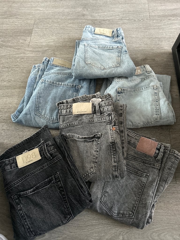 Kleding - 7 broeken maat 38, Kleding | Dames, Blauw, Ophalen of Verzenden, Zo goed als nieuw, W30 - W32 (confectie 38/40)
