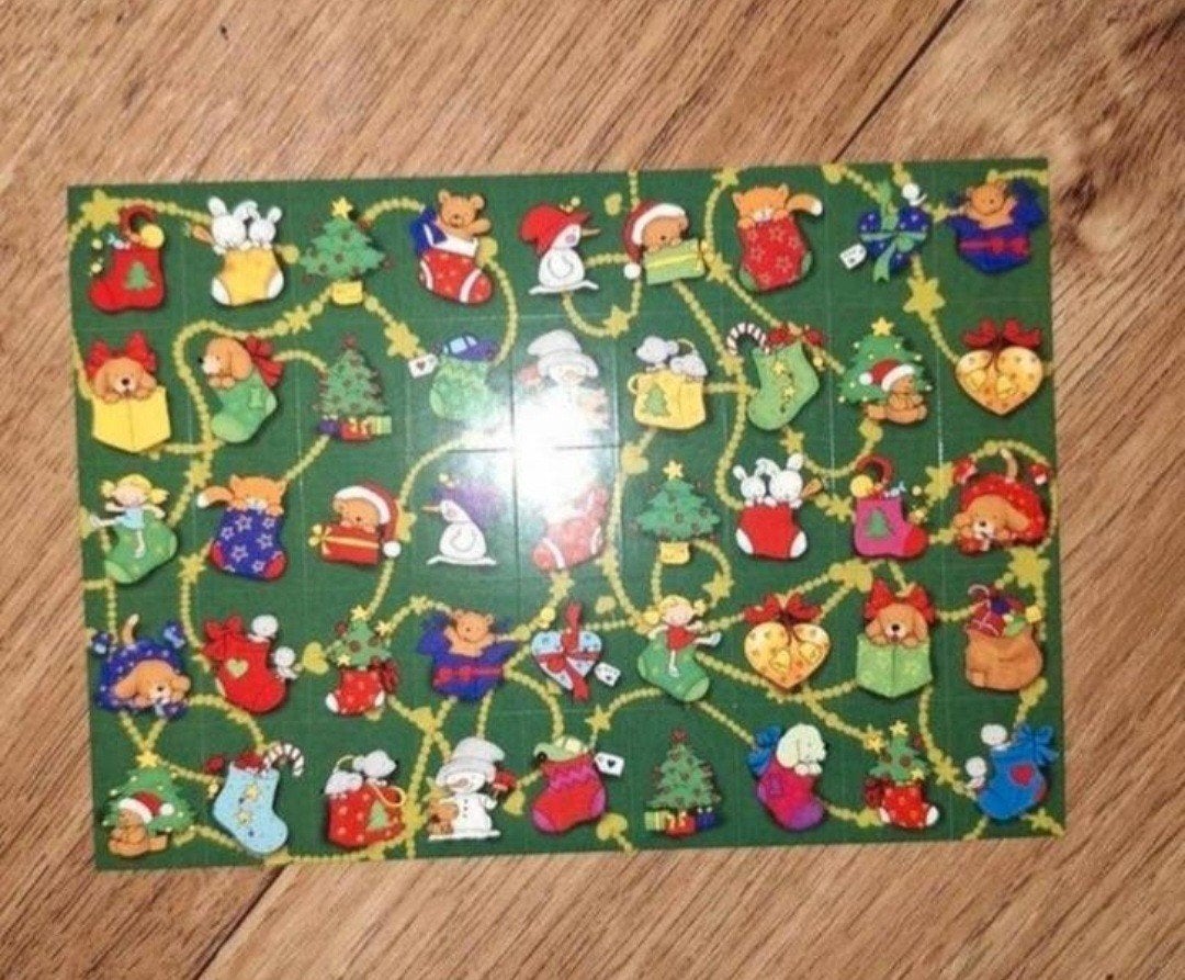 Kerst Stickers Vel - Diverse Kerstfiguren, Ophalen of Verzenden, Nieuw, Overige typen