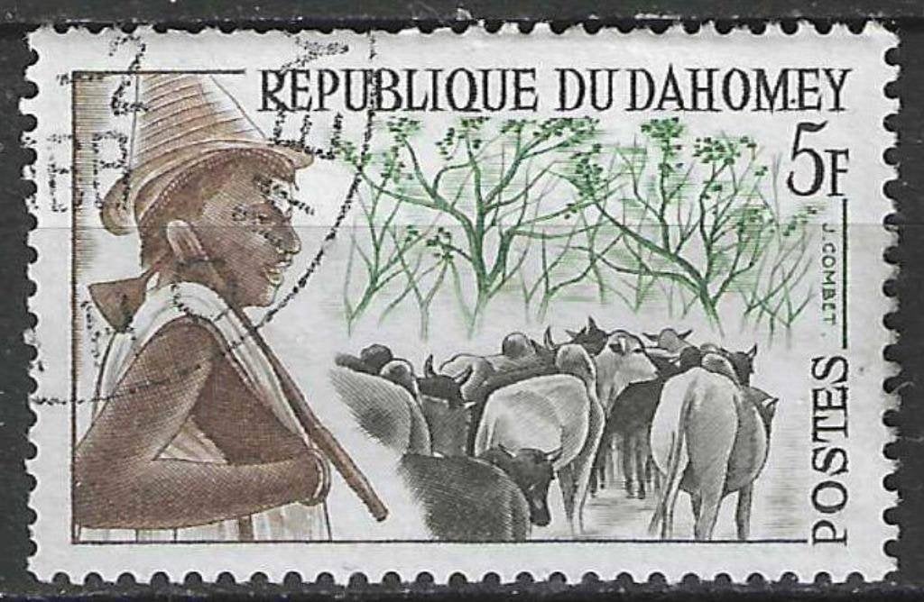 Dahomey 1963 - Yvert 181 - Lokale types - Peuhl (ST), Verzenden, Overige landen, Gestempeld
