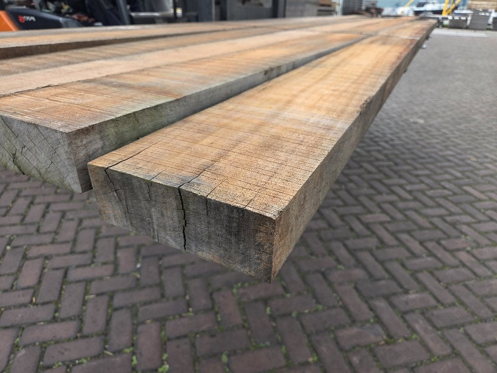 6 Hardhouten balken 6.5x18.0 cm / 4.50 m lang - nr: HB95, Ophalen, Nieuw, Hardhout, 250 cm of meer