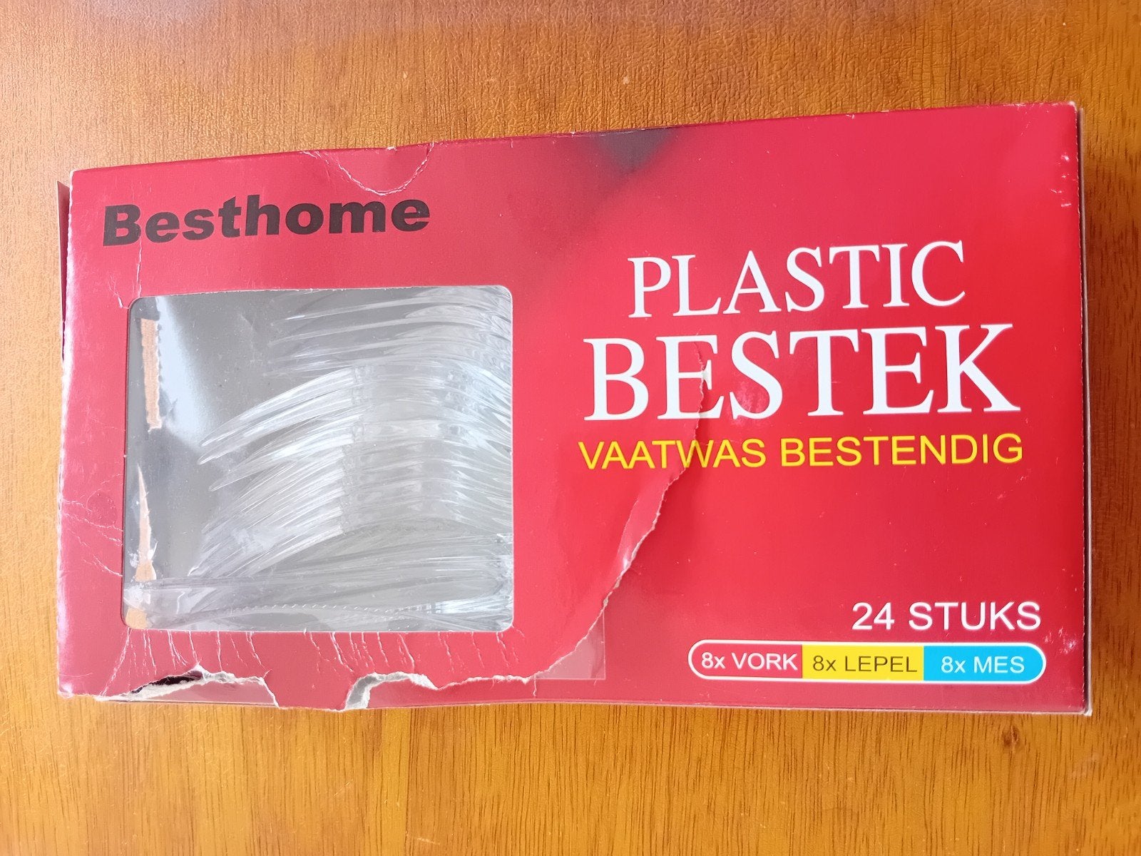 NIEUW plastic bestek 8 lepels 8 vorken 8 messen, Ophalen, Nieuw, Kunststof