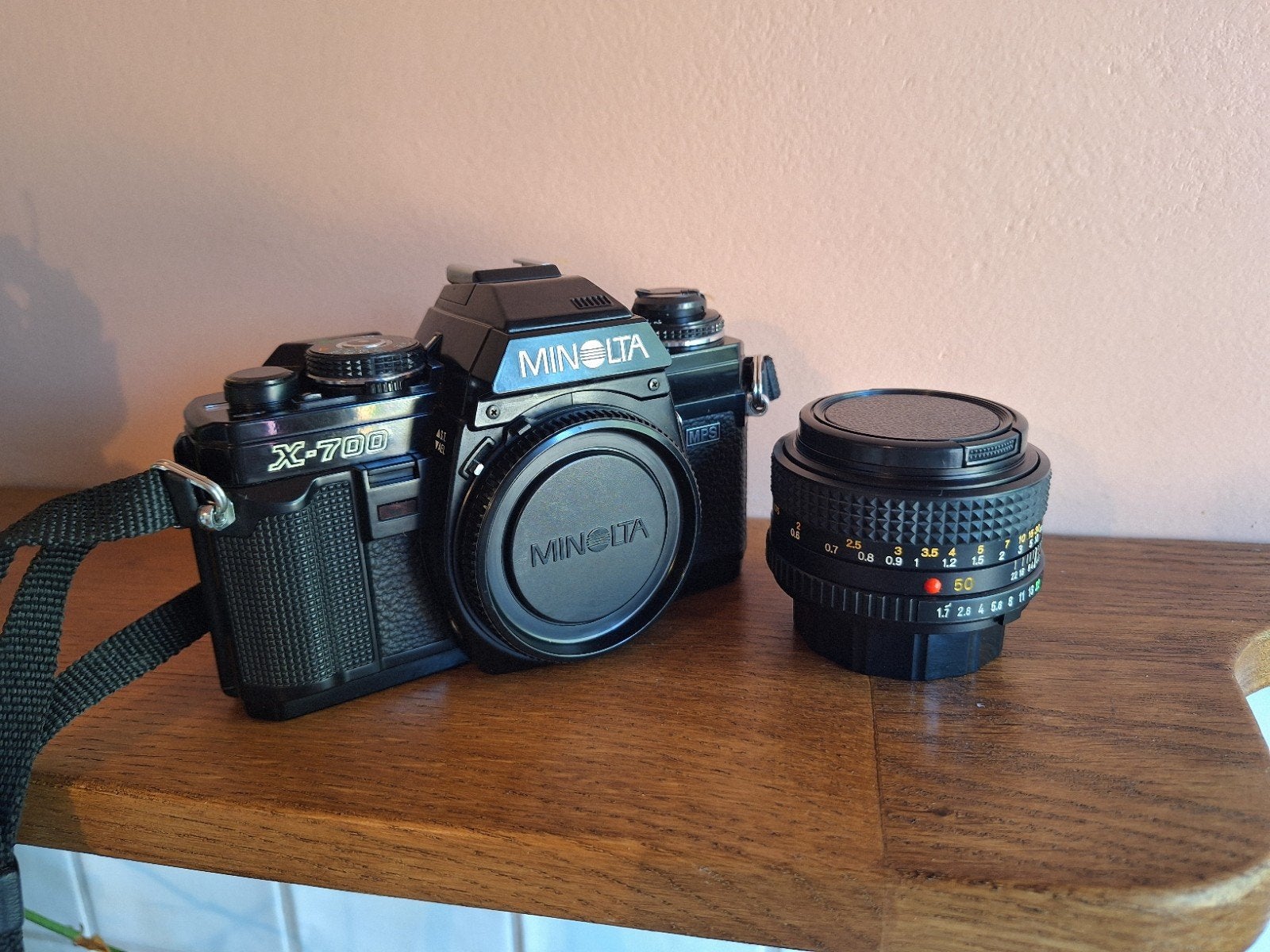 Minolta X-700 met 50mm 1.7 lens, top conditie, Ophalen of Verzenden, Spiegelreflex, Minolta