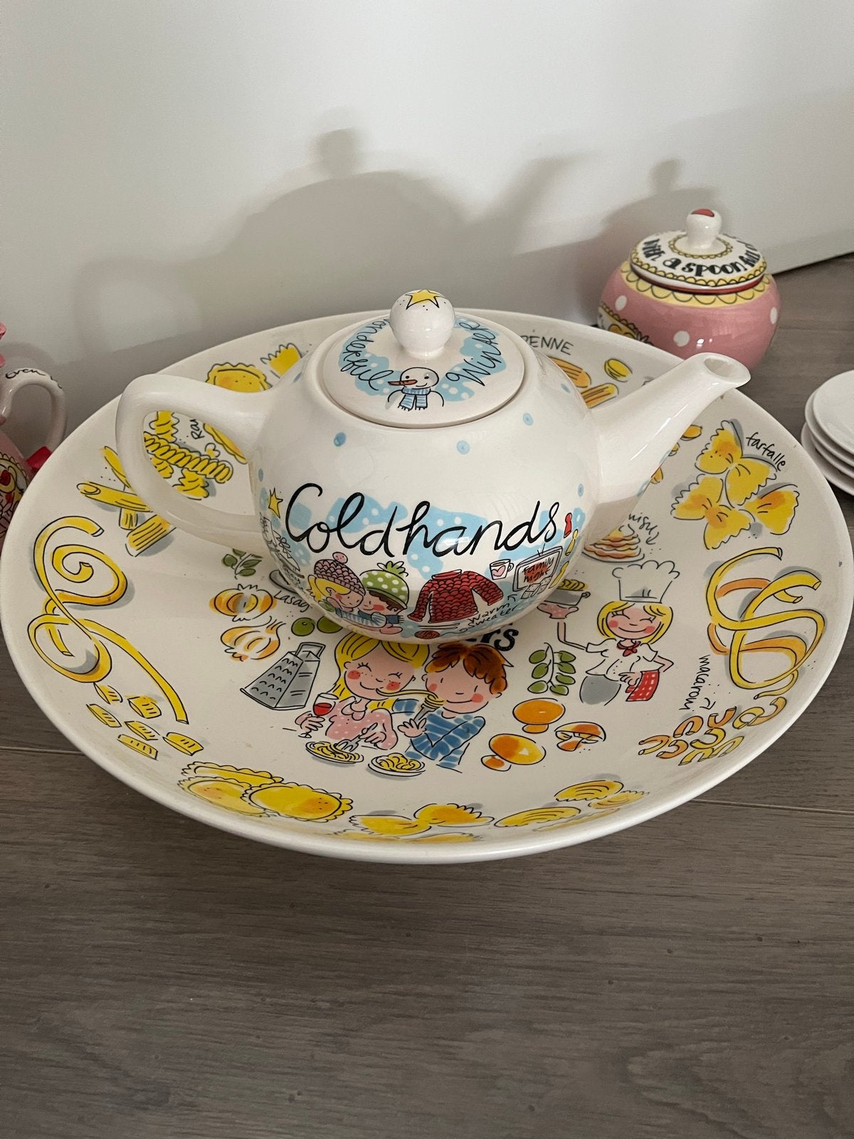 Leuk servies setje met theepot, amsterdam blond, Gebruikt, Overige merken, Keramiek, Ophalen of Verzenden