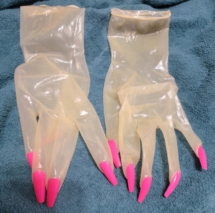 Travestie handschoenen met nagels / dames vrouwen handen, Verzenden, Nieuw, Handschoenen
