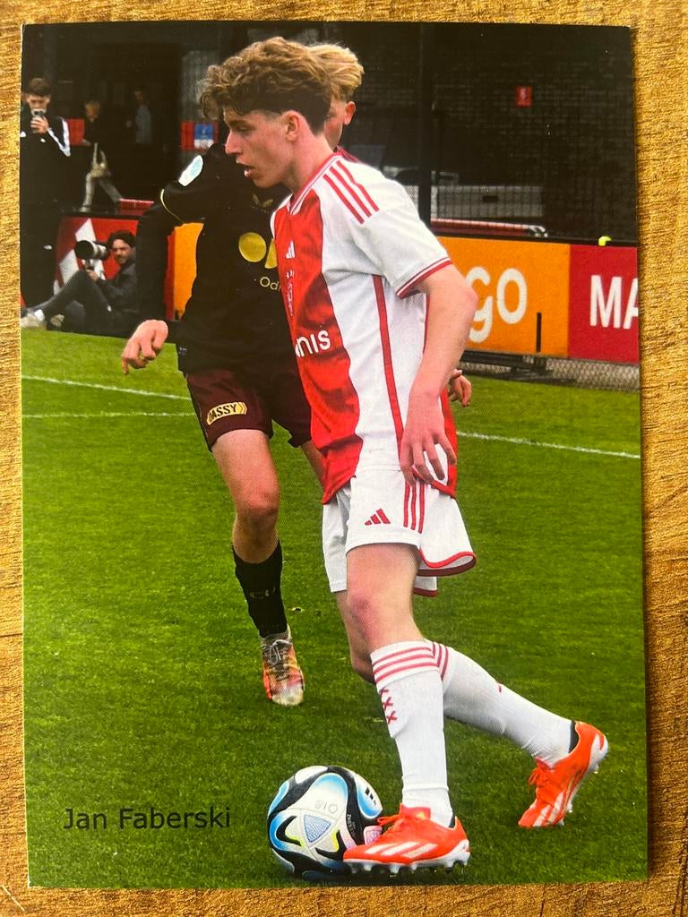 4 zeldzame Jan Faberski ajax kaarten -  nu PEC Zwolle, Ophalen of Verzenden, Zo goed als nieuw, Ajax, Spelerskaart