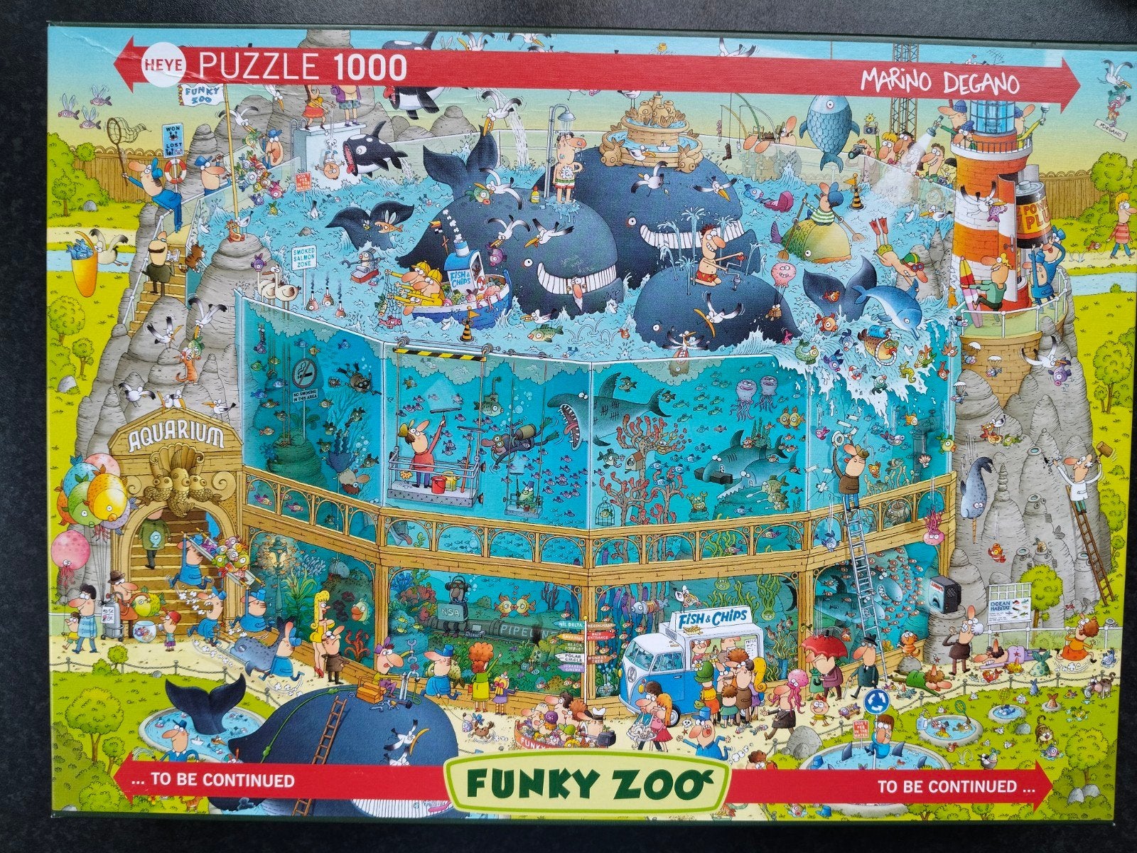 Funky Zoo puzzel van Heye te koop 1000 st, Ophalen of Verzenden, 500 t/m 1500 stukjes, Zo goed als nieuw, Legpuzzel