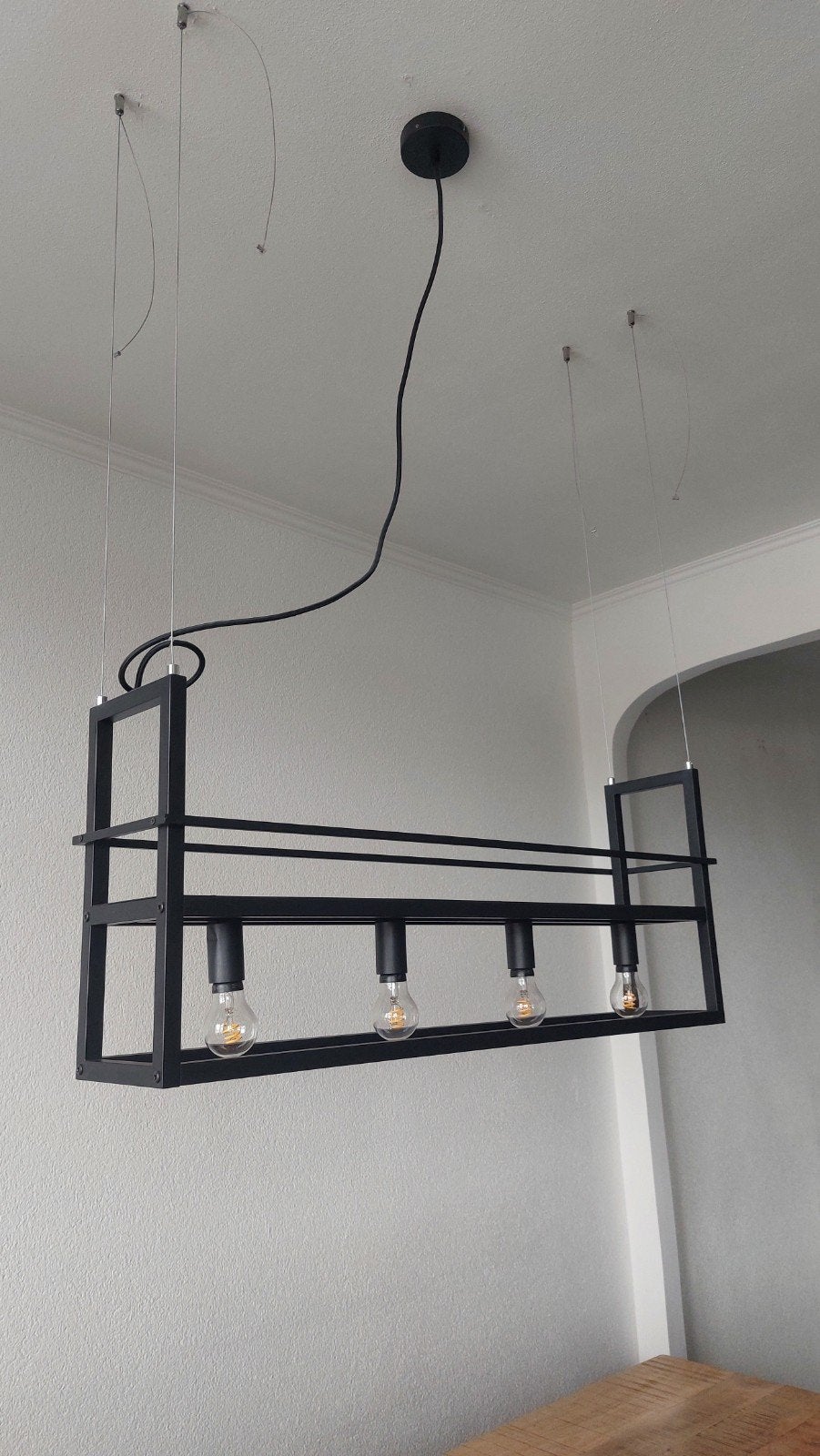Industriële hanglamp, Ophalen