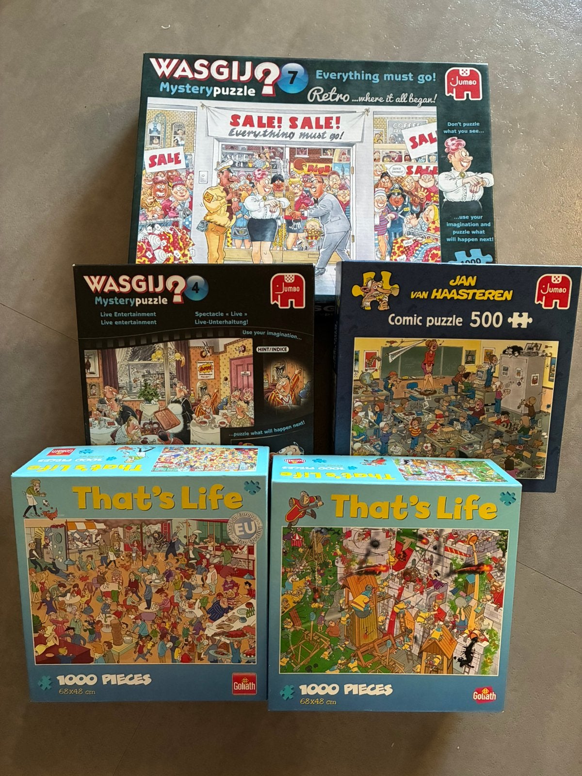 Legpuzzels: Jan van Haasteren, Wasgij en that’s life, Ophalen, 500 t/m 1500 stukjes, Zo goed als nieuw